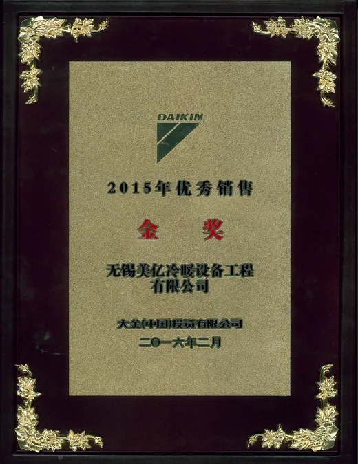 2015 年优秀销售金奖